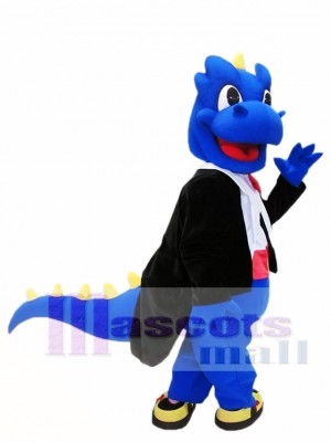 Blue Dragon with Yellow Thorns Spikes Mascot Costumes