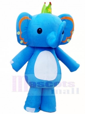 Blue Elephant King Mascot Costumes Animal 