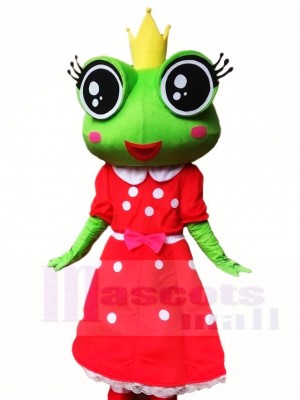 Frog Princess in Red Dress Mascot Costumes Animal 