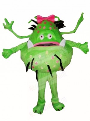 Green Bacterial Germ Alien Girl Mascot Costumes