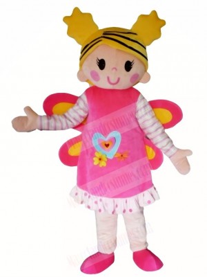 Pink Butterfly Girl Mascot Costumes People