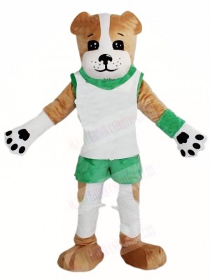 Brown Dog in White Vest Mascot Costumes Animal 