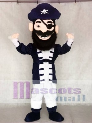 Redbeard Pirate in Navy Blue Mascot Costumes