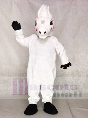 Cute White Horse Mascot Costumes Animal  