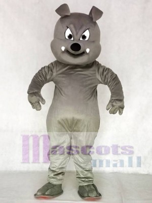 Cute Gray Buster Bulldog Mascot Costume