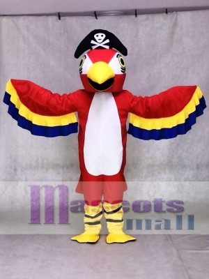 Roter Piraten Papagei mit Endstück Maskottchen kostümiert Vogel