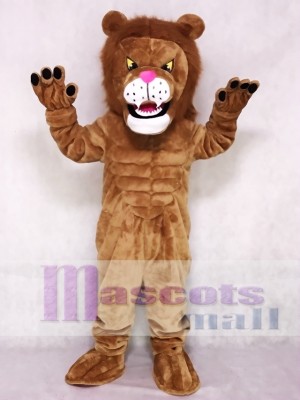 Brown Power Cat Lion Mascot Costume