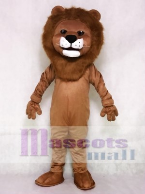 Realistic Animal Friendly Smiling Lion Mascot Costume 