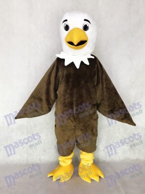 White Head Friendly Brown Eagle Mascot Costume Animal