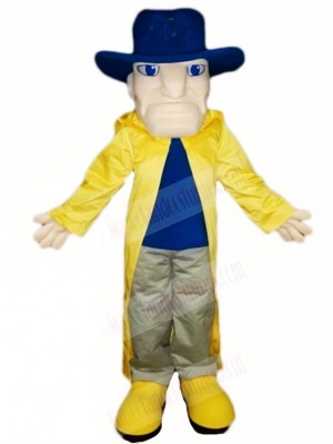 Cavalier in Yellow Dust Coat Mascot Costumes People