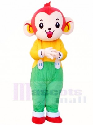 Monkey in Green Overalls Mascot Costumes Animal 