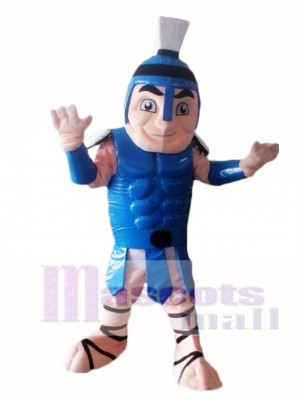 Blue Titan Spartan Trojan Knight Mascot Costume