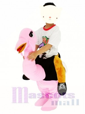 Children/ Kids Piggyback Carry Me Ride on Pink Ostrich Mascot Costume