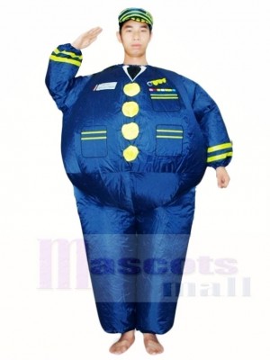 Blue Navy Captain Pilot Inflatable Halloween Xmas Costumes for Adults