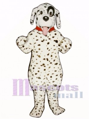 Cute Dalmatian Dog With Collar Mascot Costume