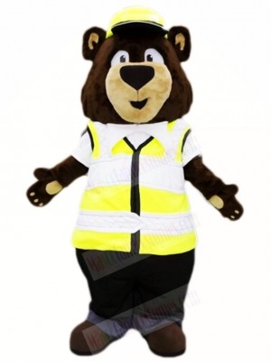 Traffic Police Brown Bear Mascot Costumes Animal