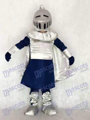 Silver Knight with Helmet Mascot Costume