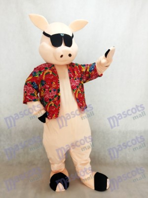 Pig Piglet Hog with Shirt & Sunglasses Mascot Costume