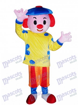 Blue Hat Boy Mascot Costume Cartoon 