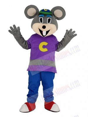 Cute Chuck E. Cheese Mouse with Green Hat Mascot Costume