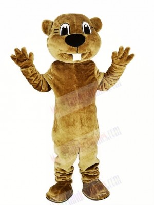 Brown Beaver Mascot Costume Animal Adult