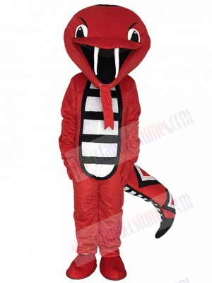 Red Rattle Cobra Snake Mascot Costume Reptiles 