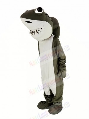 Gray and White Shark Mascot Costume