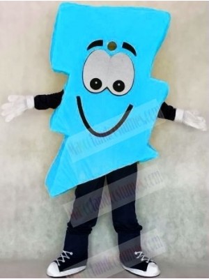 Neon Blue Lightning Bolt Mr. Electric Lightning Bolt Mascot Costumes