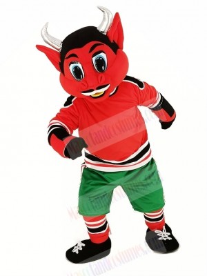 New Jersey Red Devil with Green Trousers Mascot Costume