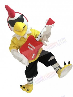 Rooster with Guitar Rockin Chicken Mascot Costume Mascot Costume