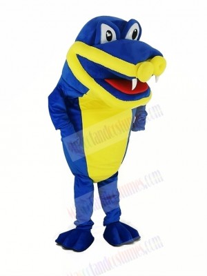 Royal Blue Crocodile Alligator Mascot Costume