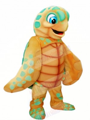 Light Brown Sea Turtle Mascot Costume Cartoon