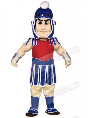 Blue Spartan Trojan Knight Sparty with Red Chest Mascot Costumes 