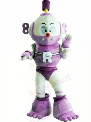 Light Purple Robot Plush Adult Mascot Costume College  