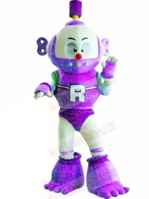 Purple Robot Plush Adult Mascot Costume College  