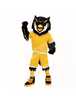 Sport Owl with Yellow Shirt Mascot Costumes Adult