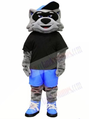 Cool Raccoon with Black T-shirt Mascot Costumes Animal