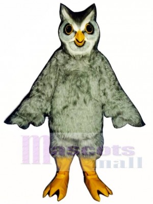 Cute Grey Owl Mascot Costume