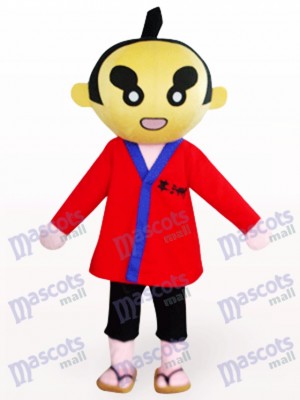 Sumoto People In Red Clothes Cartoon Mascot Costume