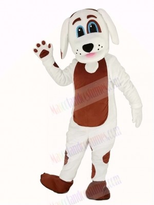 White Dog with Brown Belly Mascot Costume