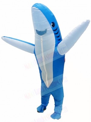 Blue Shark Inflatable Halloween Xmas Blow Up Costumes for Adults