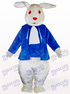 Easter Red Eyes Blue Clothes Rabbit Mascot Costume