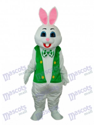 Easter Rabbit with Green Vest Mascot Adult Costume