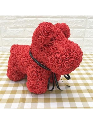 Red Rose Puppy Dog Flower Puppy Dog Best Gift for Mother's Day, Valentine's Day, Anniversary, Weddings and Birthday