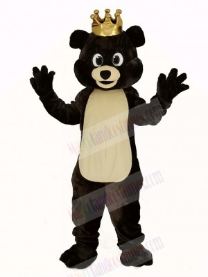 Dark Brown King Bear Mascot Costume Animal