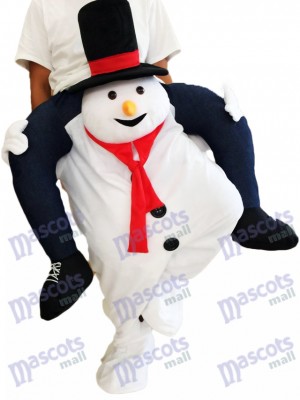 Piggyback Snowman Carry Me Ride White Snowman Mascot Costume