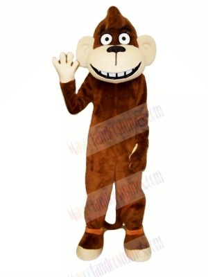 Happy Brown Monkey Mascot Costumes Cartoon