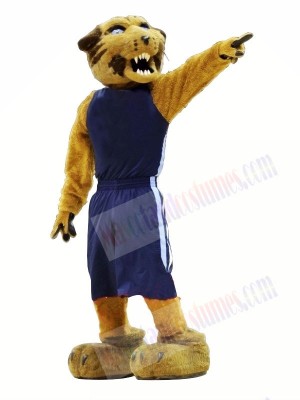 Sport Wildcat with Blue Suit Mascot Costumes Animal