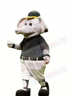 Sport Elephant with Yellow Hat Mascot Costumes Animal