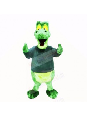 Green Alligator with Black Shirt Mascot Costumes School